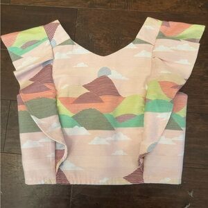 Koch Cecelia Pastel Mountain Print Crop Top